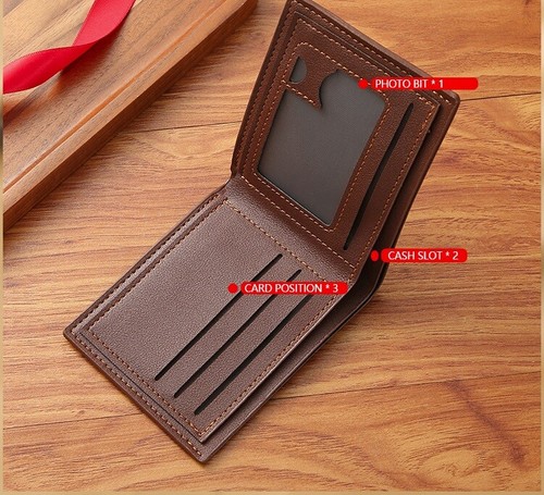 Herren Luxus PU Leder Weich Etui Kreditkartenhalter Geldbörse Schwarz Braune - Bild 2 von 10
