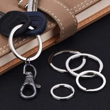 10/50 PCS Split Key Rings 15-35MM Loop Flat Surface Double Metal Hoop Key Chain
