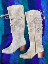 Sole Society Antoinette Taupe Suede Tall Shaft Boot Sz 7 Color Tan