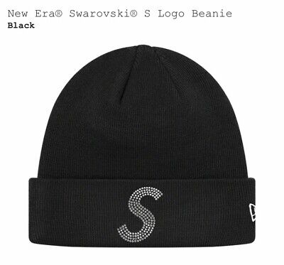 Supreme New Era Swarovski S Logo Beanie Black With Bag N Stickers | eBay