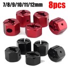 8X 12MM Wheel Hex Hub Thickness 7-12mm for 1/10 RC Axial SCX10 90046 Tamiya Kits