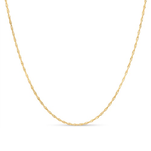 Gold Plated Sterling Silver 2mm Singapore Twisted Curb Chain Necklace, Women Men - Picture 10 of 13