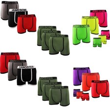 3 Pk  Novelty Seamless Awesome Neon Boxer Shorts Gangster Underwear Trunks Pants
