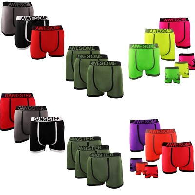 3 Stück Neuheit nahtlos tolle Neon Boxershorts Gangster Unterwäsche Trunks Pants