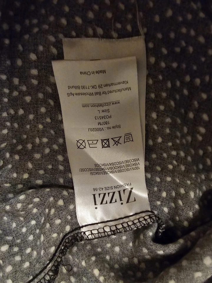 Zizzi Womens Black Polka Dot Top. Size L (UK 22) - Image 3 of 4