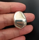 Chunky Sculptural Sterling Silver Ring Modernist Asymmetrical Puffy Bold 925 VTG