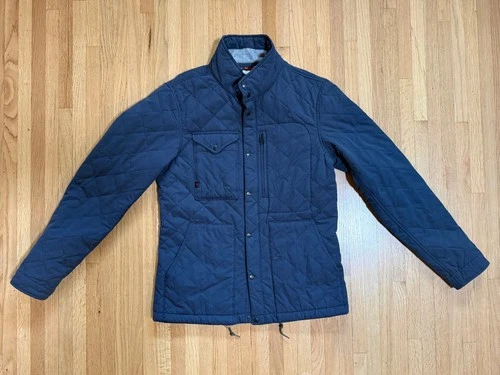 Relwen Insulated Tanker Jacket Men's Sz Small Blue Quilted Orange Lined Coat - product listing photo