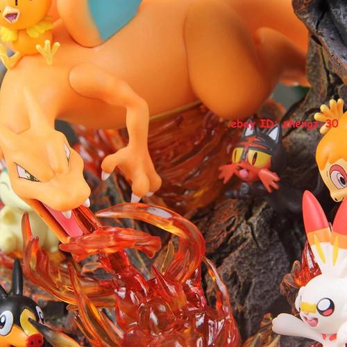 Anime Charizard Fire Family Bucket Lightable Figure Statue Boxed PVC Model Toys - Picture 3 of 8