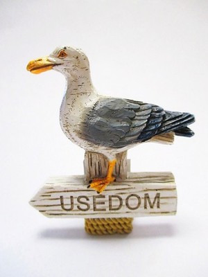 Magnet Usedom Ostsee Möwe Pfahl Wegweiser Souvenir Poly Germany