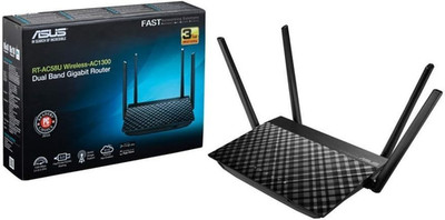 ASUS RT-AC58U AC1300 Dual-Band Gigabit Router   1300 Mbps   Top Zustand-Wie Neu