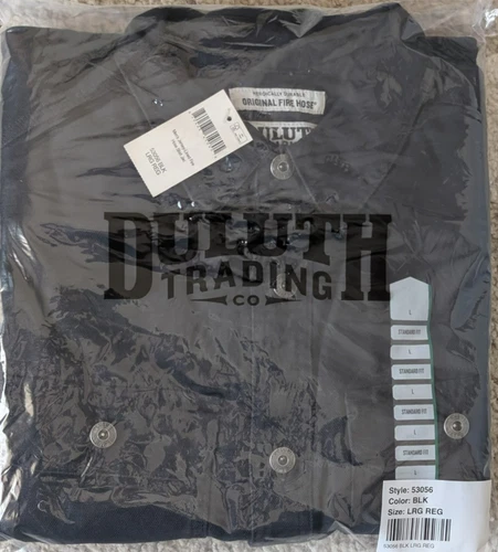 Duluth Trading Mens Fire Hose  Jersey Lined Shirt-Jac Size L Black - product listing photo
