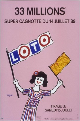 🎉 Vintage 1989 French Lottery Poster - LOTO Art Deco 24x36
