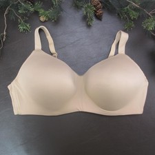 Auden Bra Womens 46D Nude Beige Lightly Lined Wirefree Wireless Smooth Cups