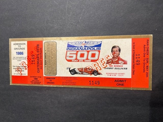 1986 Indianapolis Motor Speedway Indy 500 Full Ticket !!!!