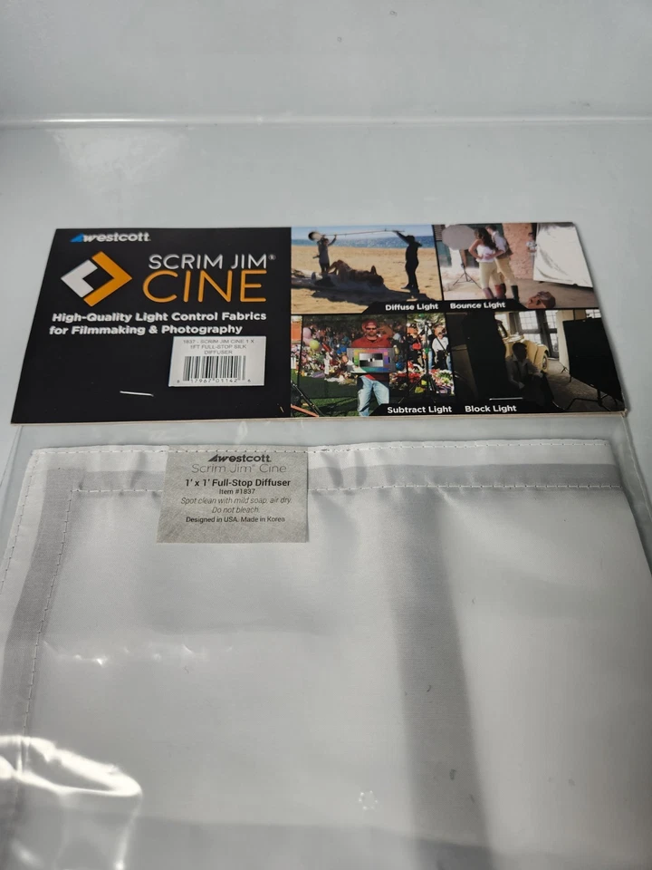 Westcott Scrim Jim Cine Full-Stop Diffuser Fabric 1' x 1' - Image 3 of 4