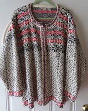 Vintage Fair Isle Nordic Cardigan Sweater Wool Blend  Hastings & Smith  3X EUC