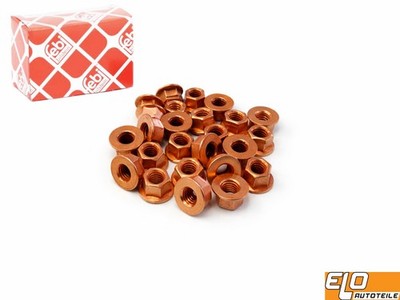 25x ORIGINAL FEBI MUTTER ABGASKRÜMMER KRÜMMER M8x1,25 FÜR AUDI BMW MERCEDES VW