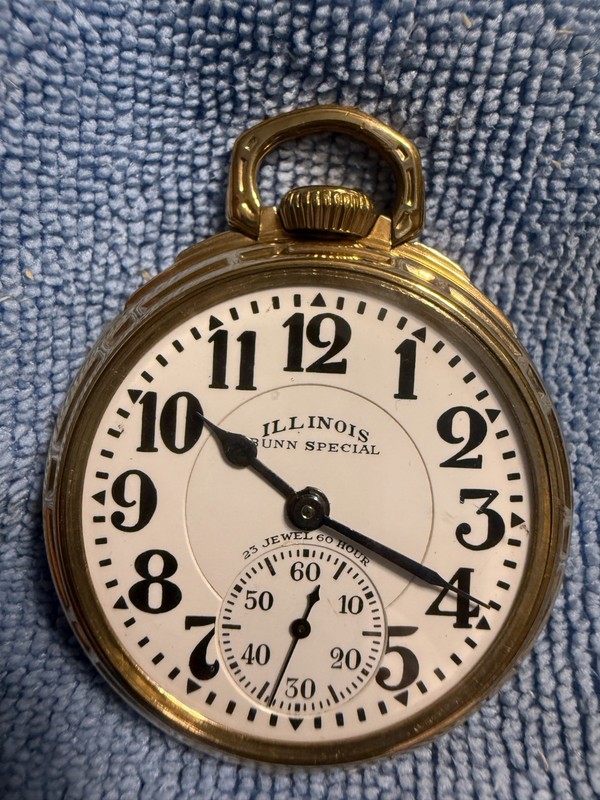 Illinois Bunn Special 163 16s 23j 60-hr RR Pocket Watch Bunn Special 181 Case