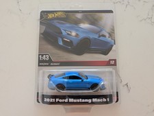 Hot Wheels Premium 1:43 Scale Metal Real Riders Blue 2021 Ford Mustang Mach 1