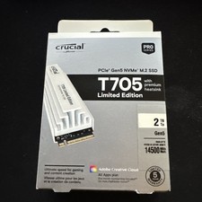 Image of Crucial T705 PCIe Gen5 NVMe M.2 SSD 2TB w/ White Heatsink