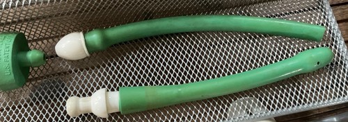 Vintage Dusche zierliches Dienstmädchen grüne Schläuche Konvolut