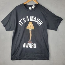 Christmas Story T Shirt Mens Large Black Leg Lamp It's a Major Award Cotton