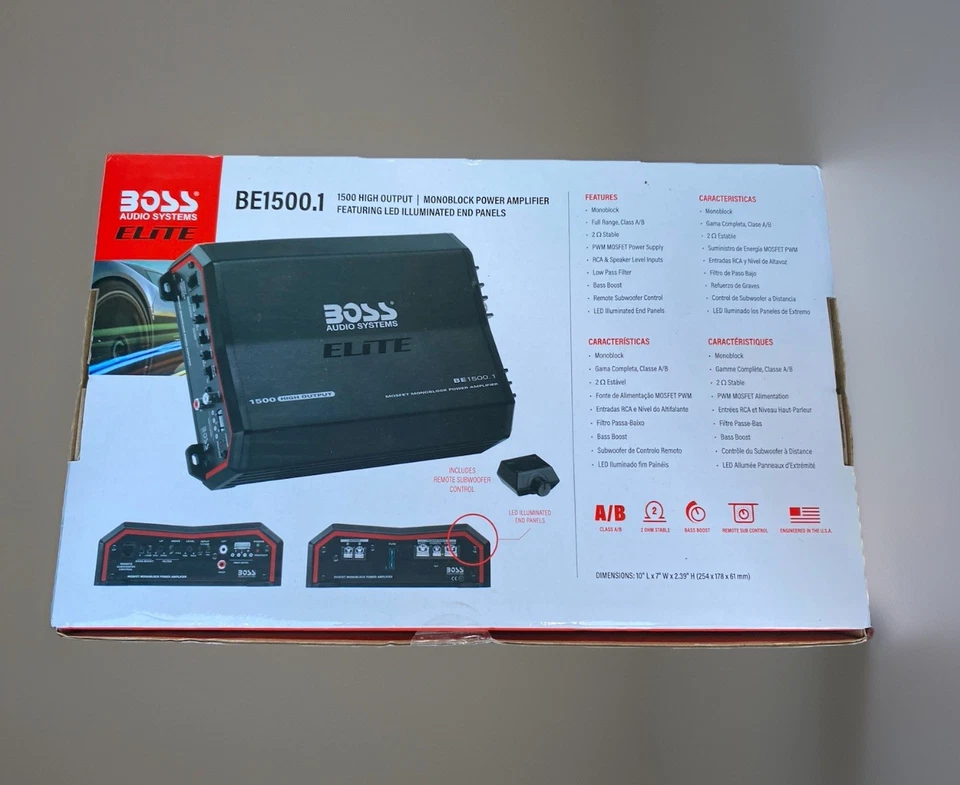 Boss BE1500.1 Elite Mono Car Amplifier 1500W - Black 31345 - Image 2 of 3
