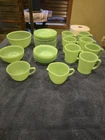 Vintage Fire-King Jadeite 30pc Jane Ray + Mugs Bowls EXC!