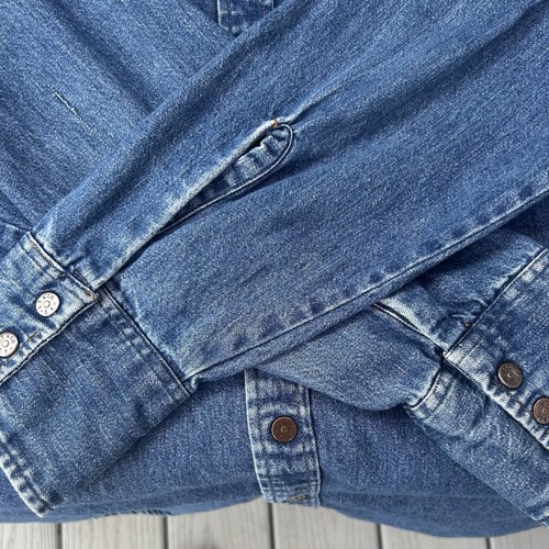 Vintage 80s Levis Copper Snap Denim Shirt Large Orange Tab 70s. C1-009 - Picture 8 of 8