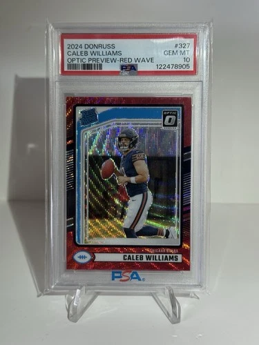 2024 Panini Donruss  Caleb Williams #327 Red Wave Prizm PSA 10