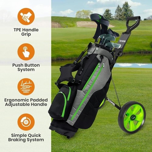 Jovial Foldable 2-Wheel Junior Pull Cart - New Deluxe Scorecard Holder - Picture 5 of 7