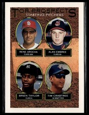 1993 Topps #742 Rene Arocha / Alan Embree / Brien Taylor / Tim Crabtree TP Gold
