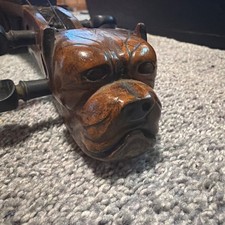Antique 1934 UNIQUE Dog Head Scroll Violin W/ Case Bulldog Need Repaired Project