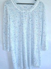 Miss Elaine Womens Large 3/4 Sleeve Soft Fleece Nightgown Floral