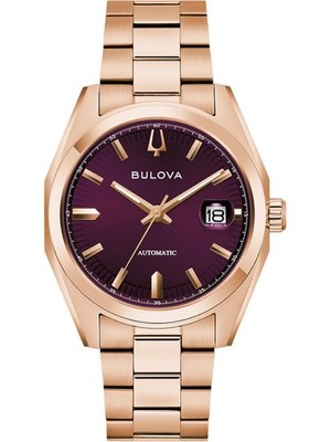Bulova 97B234 Armbanduhr Surveyor Automatik 39mm 3ATM Herren Violett Roségold
