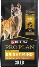 Dry Dog Food Bright Mind 7+ Senior, Chicken & Rice Formula 30lb. Free Shipping 2.73 per pound