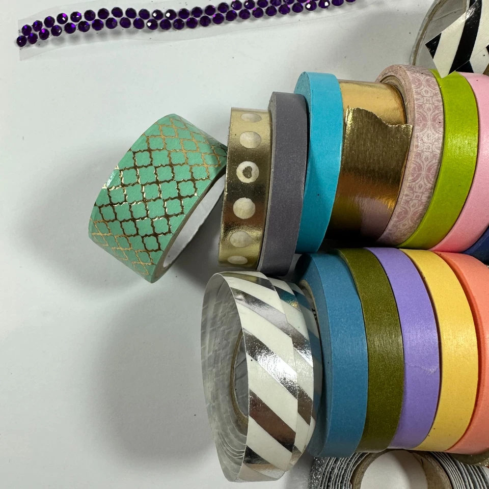 Washi Tape Lot Of 25 Rolls New And Partially Used - Image 3 of 4