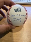 Kike Hernandez AUTO Signed 2024 World Series Baseball W/2024 WS Champs Inscript