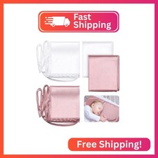 Hosuly 2 Pcs Satin Bassinet Sheet Baby Hair Soft Silk Feeling Sheet Baby Bassine