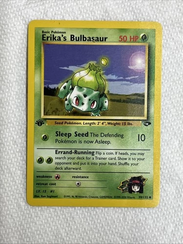 2000 Pokémon Gym Challenge Erika’s Bulbasaur 1st Edition 39/132 Free Shipping