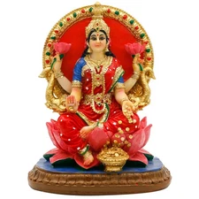 Indian Lakshmi Idol Statue - 5.1”H Hindu Goddess Laxmi MATA Murti India Pooja...