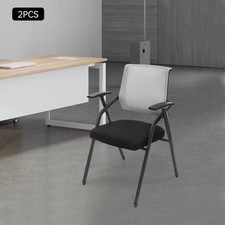 2PCS Foldable Chair w/o Casters Waiting Room Office Desk Side Chairs Reception