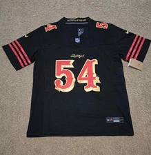 sNWT #54 Fred Warner 49ers "The Faithful" Black  Jersey Mens Small Stitched