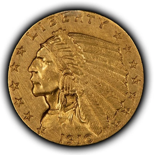 1910 G$2.50 Indian Head Gold Quarter Eagle - Authentic US Coin - SKU-G5557