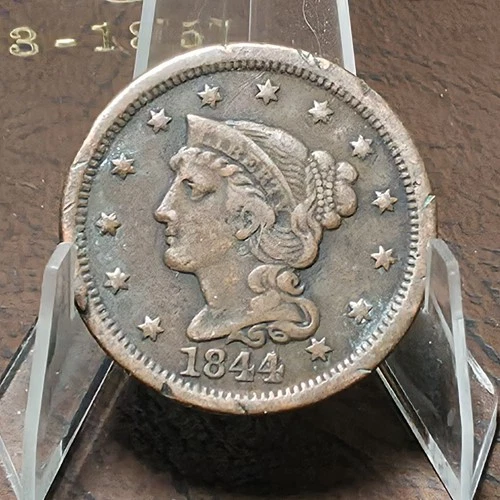 Photo of a 1844-P Large Cent from an eBay listing that sold on Jul 18, 2026
