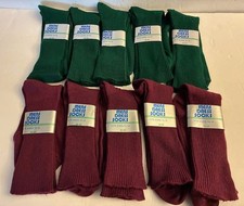 Vtg Mens Dress Socks Lot of 10 Pairs Red Green Orlon Stretch Nylon