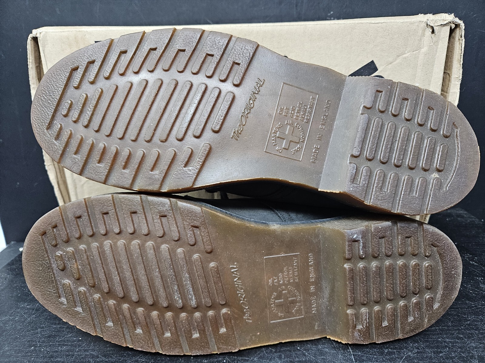 SAOLA Scarpe Oxford Doc Dr. Martens 3 occhielli nere suola a strappo pelle taglia US 7 UK 6 UOMO scatola