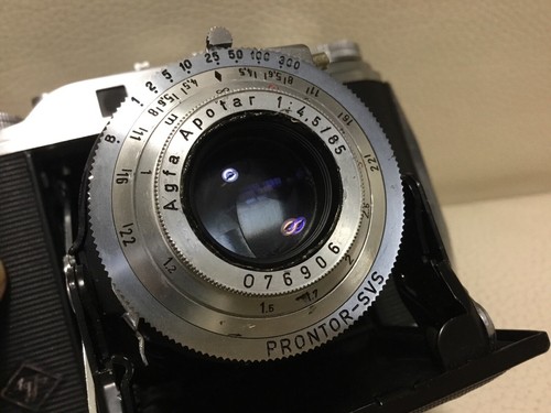 π AGFA ISOLETTE III con Apotar 85 mm f 4,5 Folding 6x6 Anni 50 - Foto 3 di 11