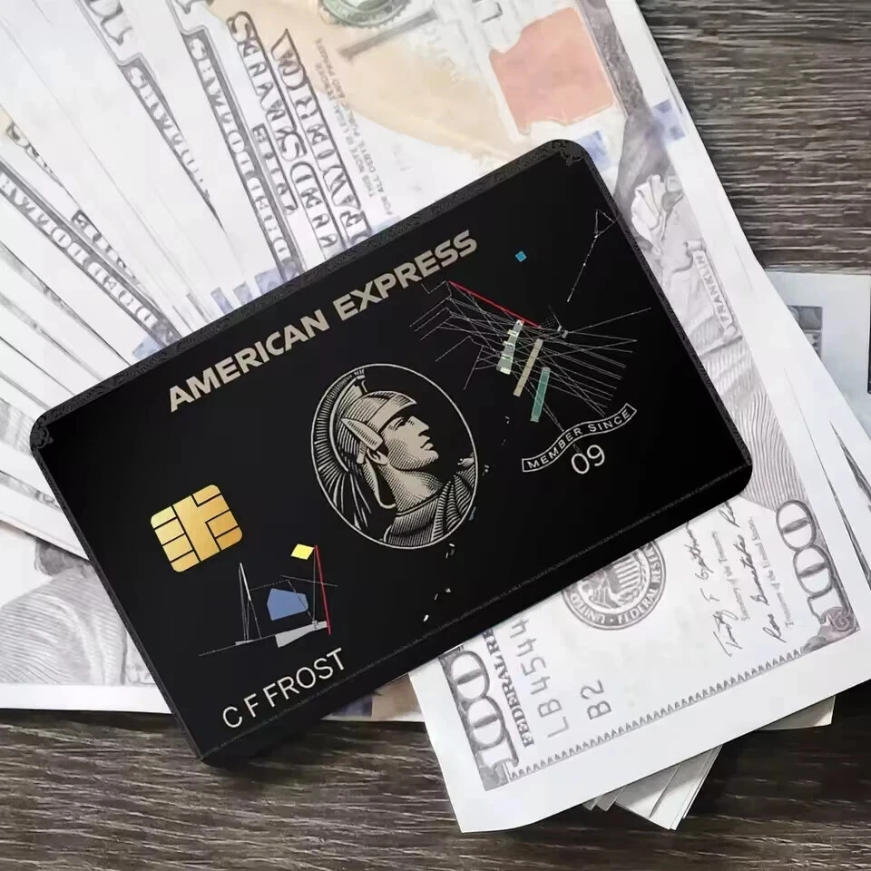 Recubrimiento de tarjeta AMEX personalizado paquete de 7 nombres personalizados | pegatinas doradas, platinas negras Foto 4 de 4