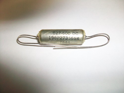 NOS SPRAGUE VITAMIN Q .027 Uf. 600 V. Dc. TONE CAPACITOR. 196P27356S4